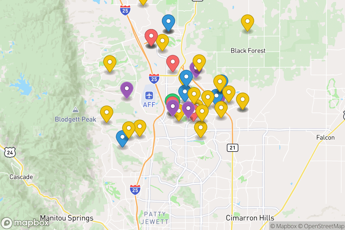 Map of Academy School District No. 20 in the county of El Paso an