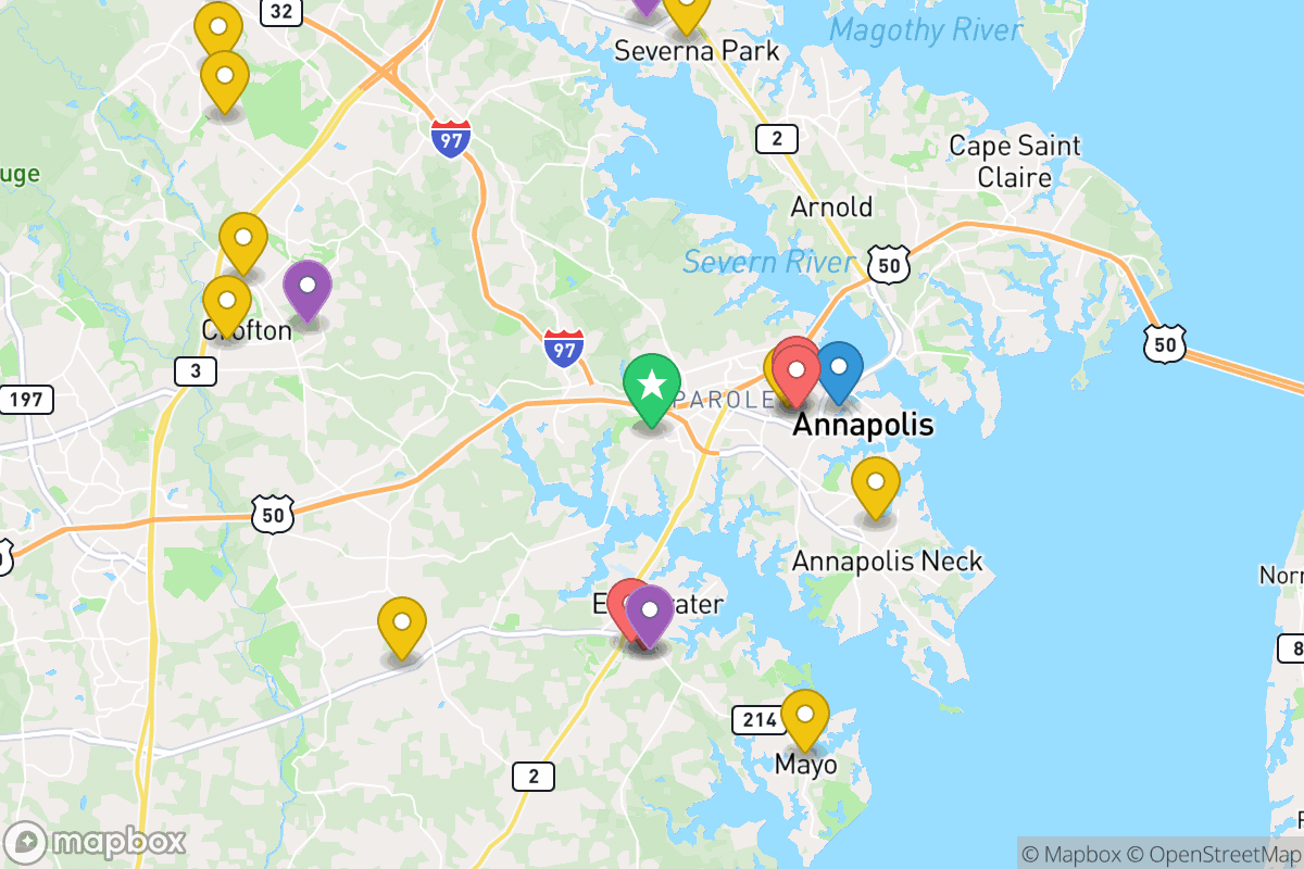 Map of Anne Arundel County Public Schools