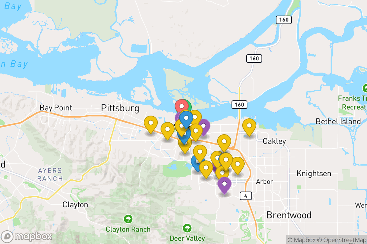 Map of Antioch Unified School District