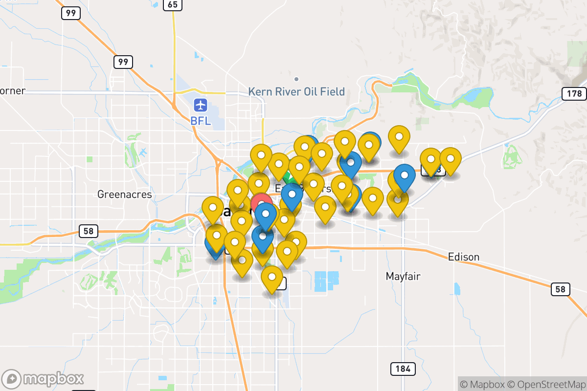 Map of Bakersfield City School District
