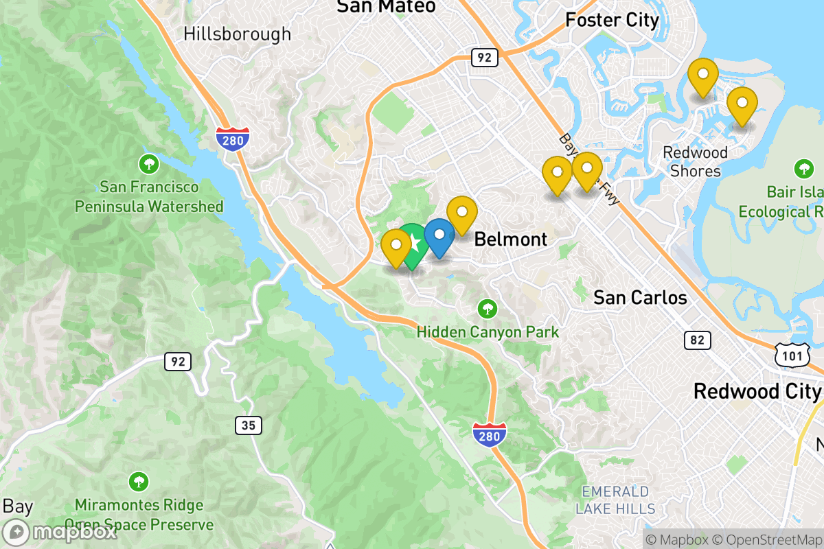 Map of Belmont-Redwood Shores Elementary School District