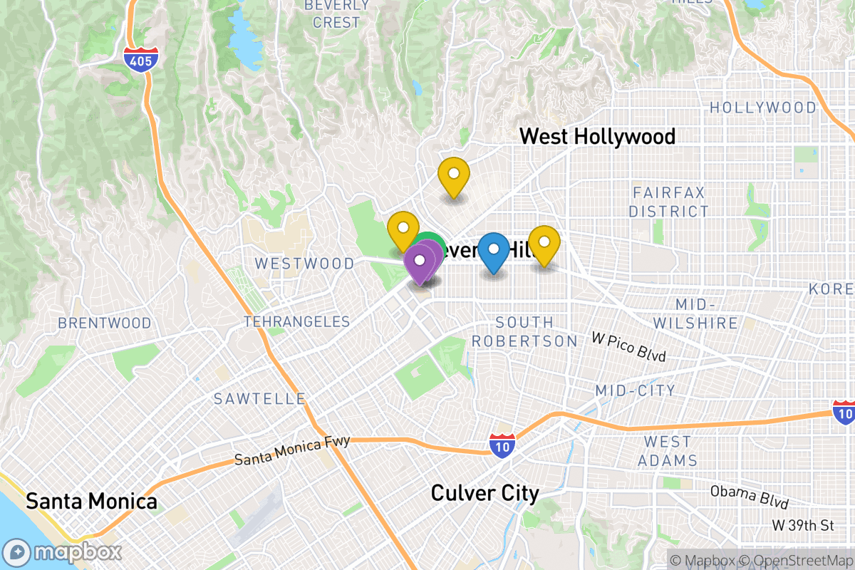 Map of Beverly Hills Unified School District