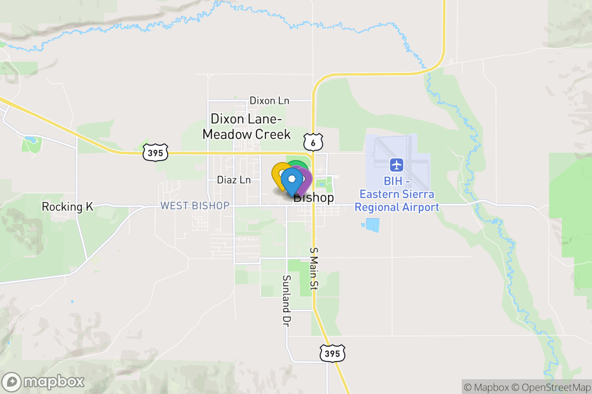 Map of Bishop Unified School District