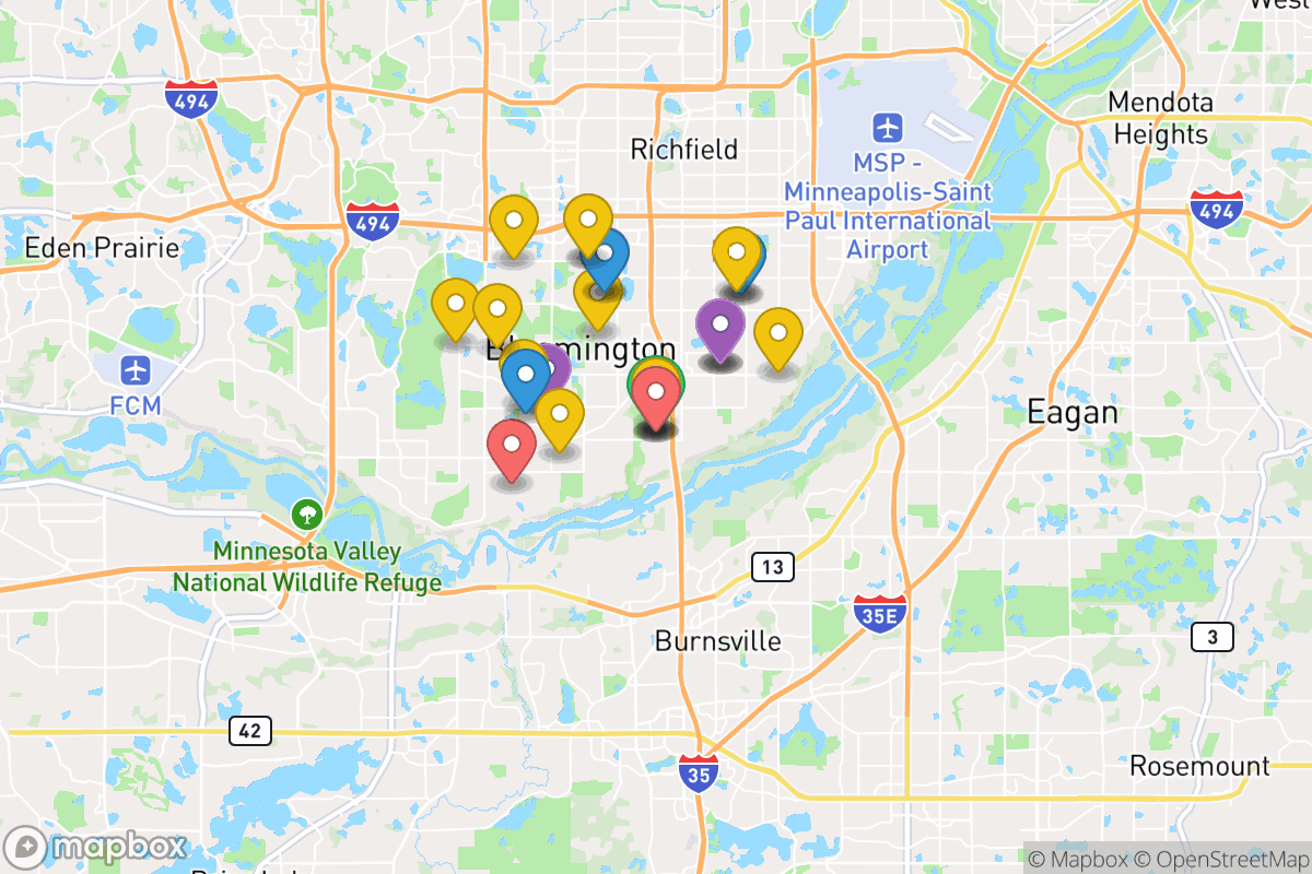 Map of Bloomington Public School District