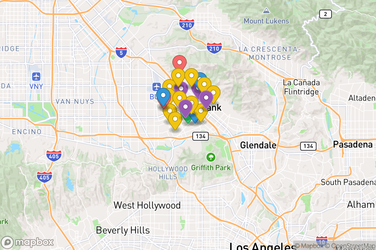 Map of Burbank Unified School District