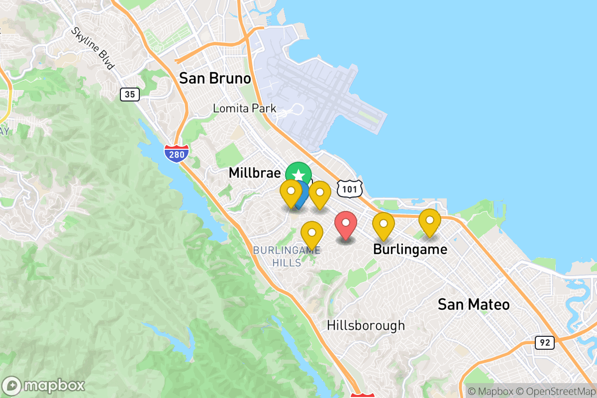 Map of Burlingame Elementary School District