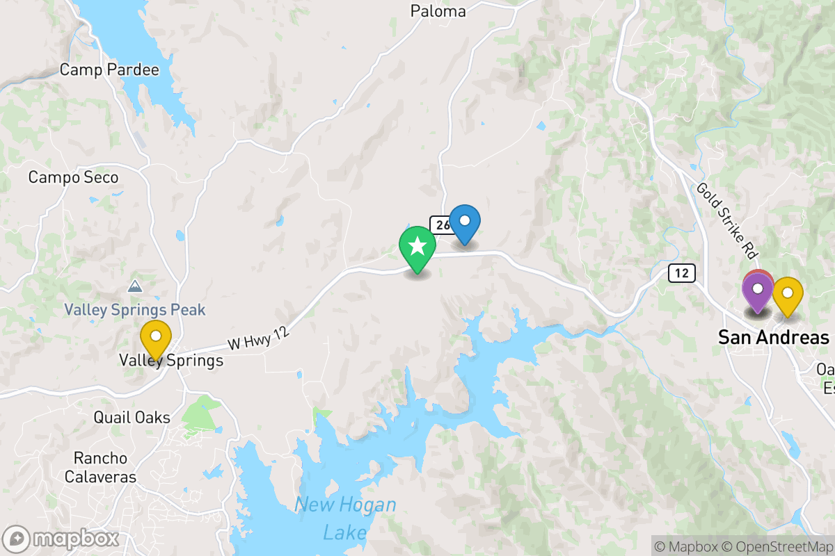 Map of Calaveras Unified School District