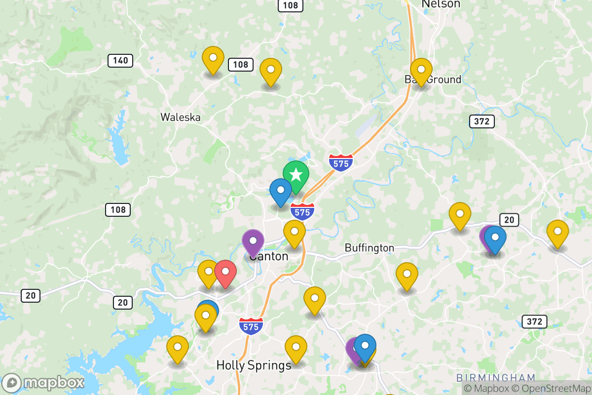 Map of Cherokee County
