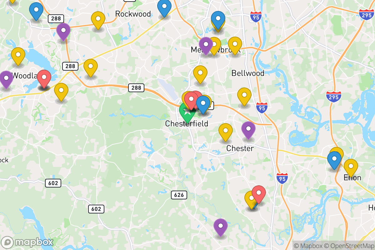 Map of Chesterfield County Public Schools