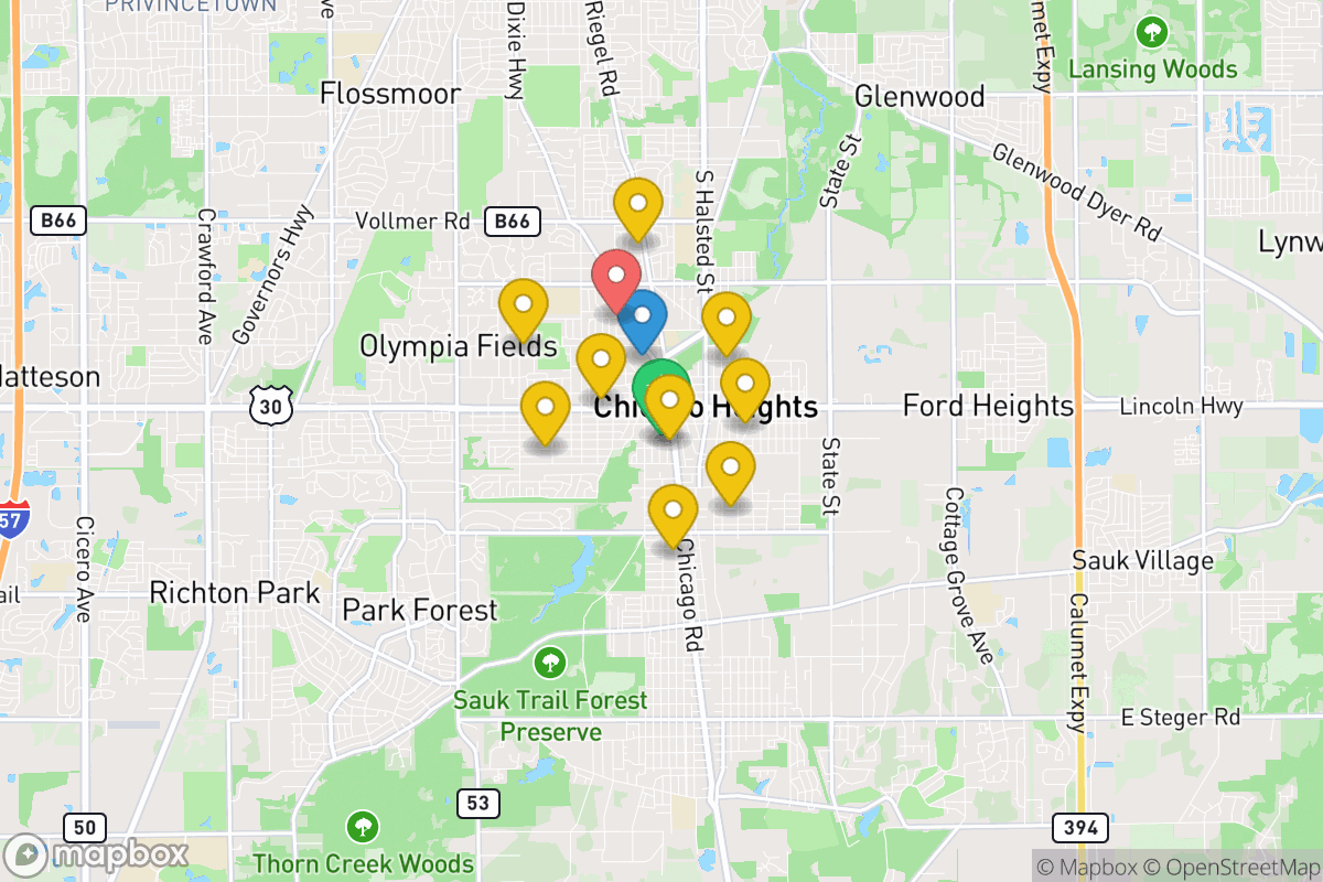 Map of Chicago Heights SD 170