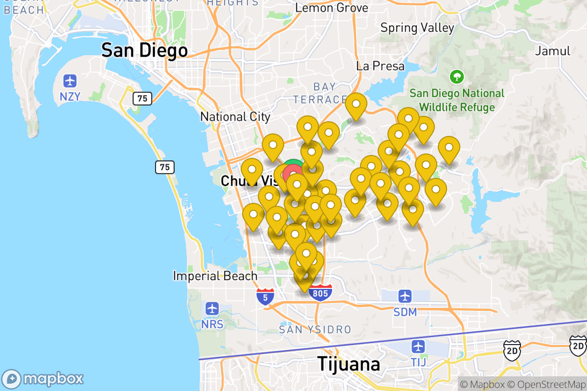 Map of Chula Vista Elementary School District