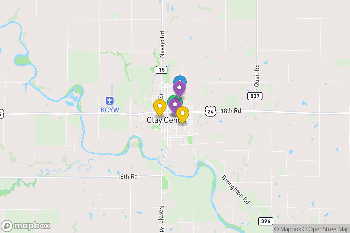 Map of Clay County