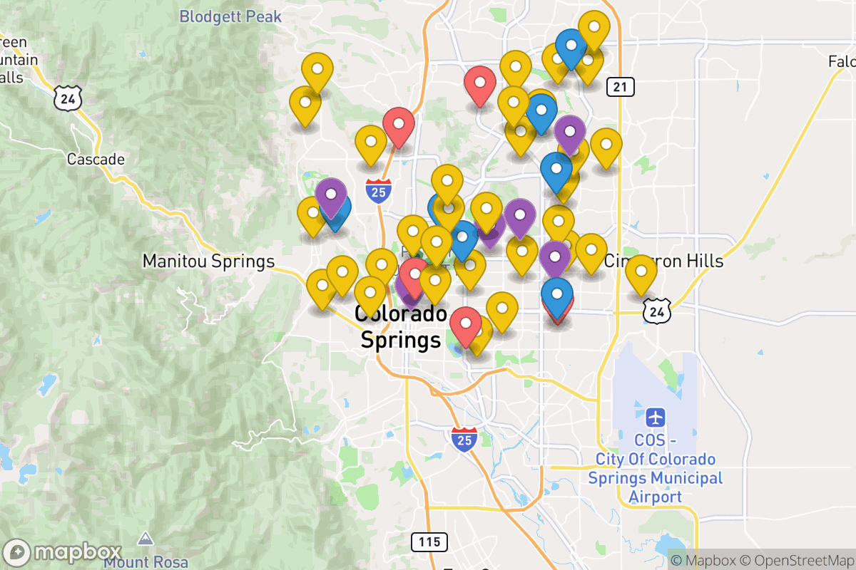 Map of Colorado Springs School District No. 11 in the county of E