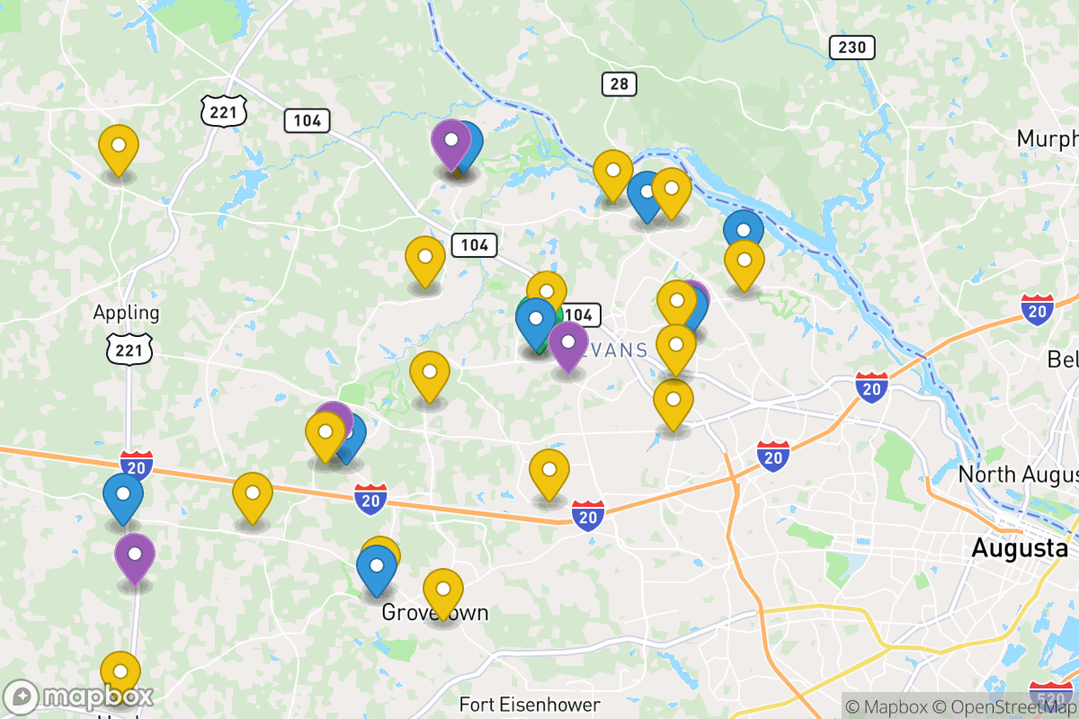 Map of Columbia County Schools