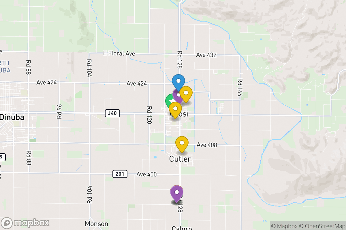 Map of Cutler-Orosi Joint Unified School District