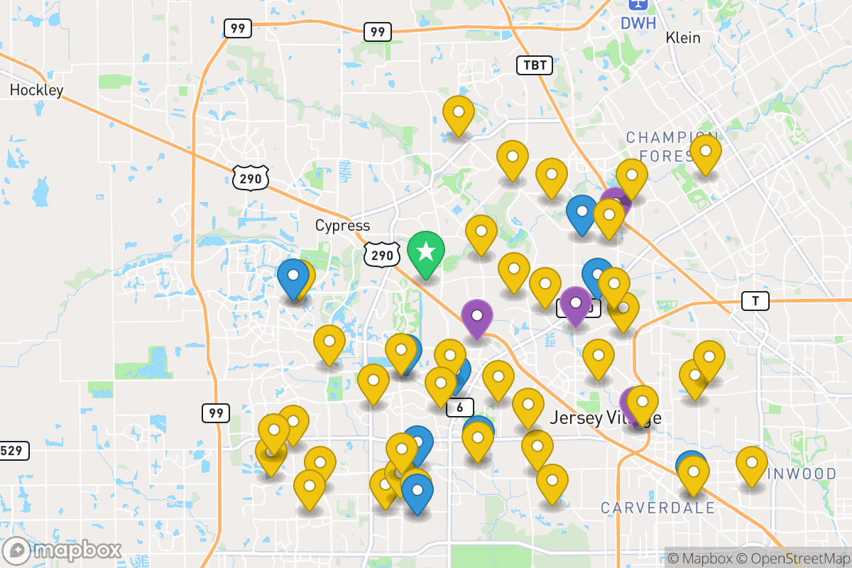 Map of Cypress-Fairbanks ISD