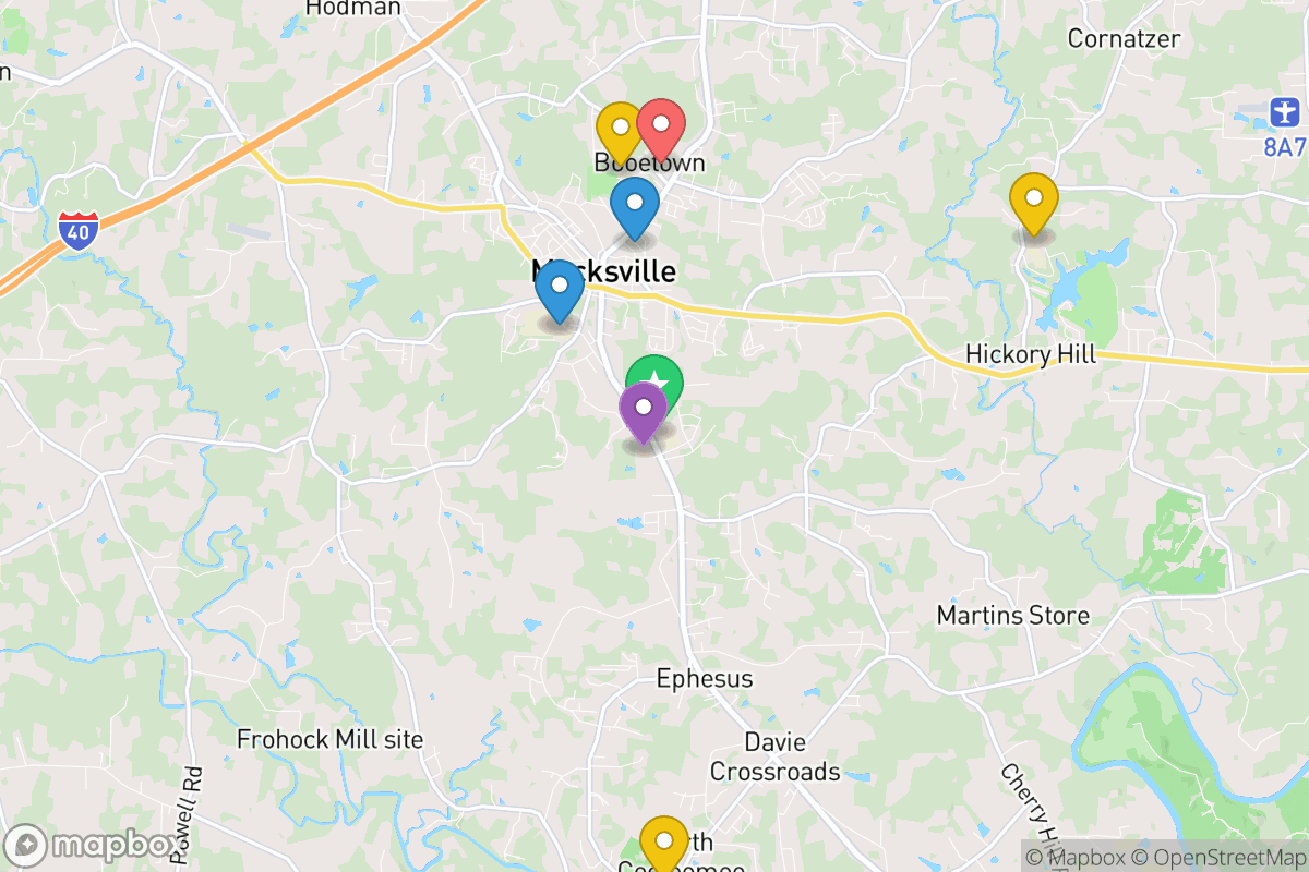 Map of Davie County Schools