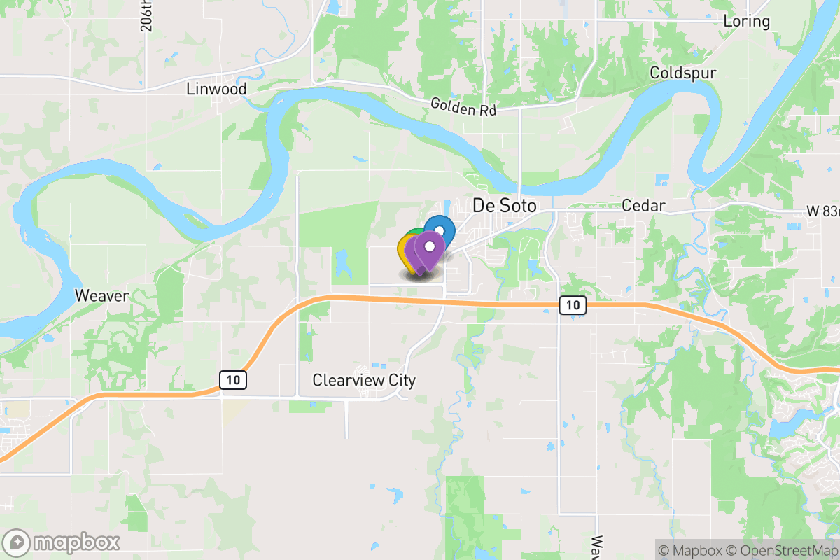 Map of De Soto Unified School District