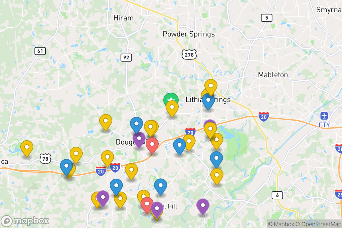 Map of Douglas County School System
