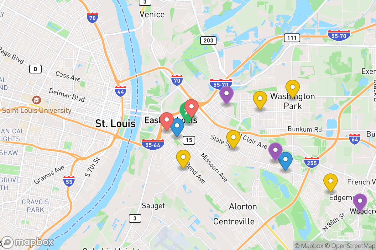 Map of East St Louis SD 189