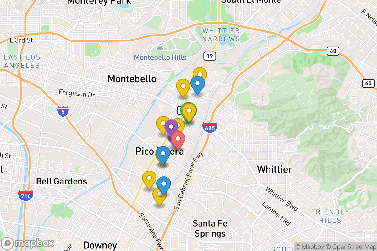 Map of El Rancho Unified School District