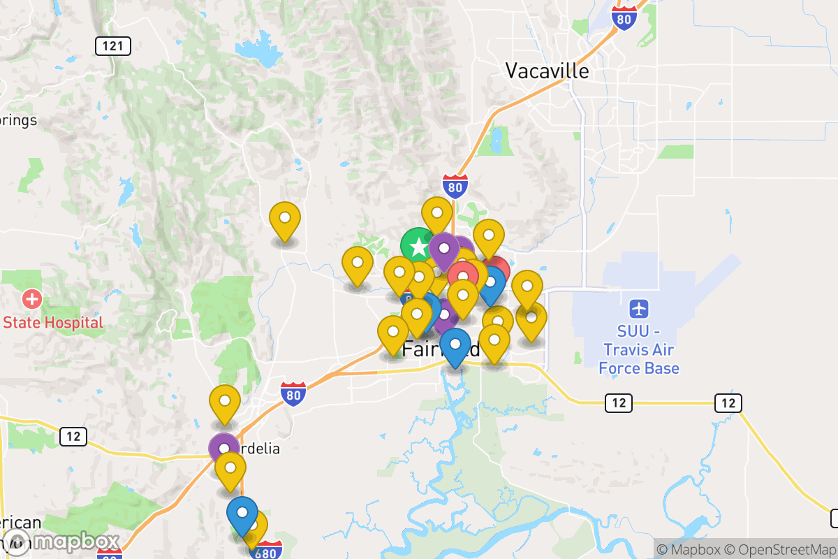 Map of Fairfield-Suisun Unified School District