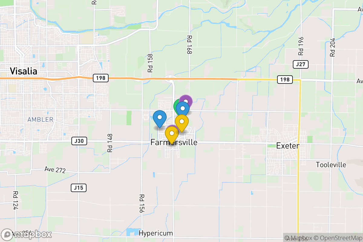 Map of Farmersville Unified School District