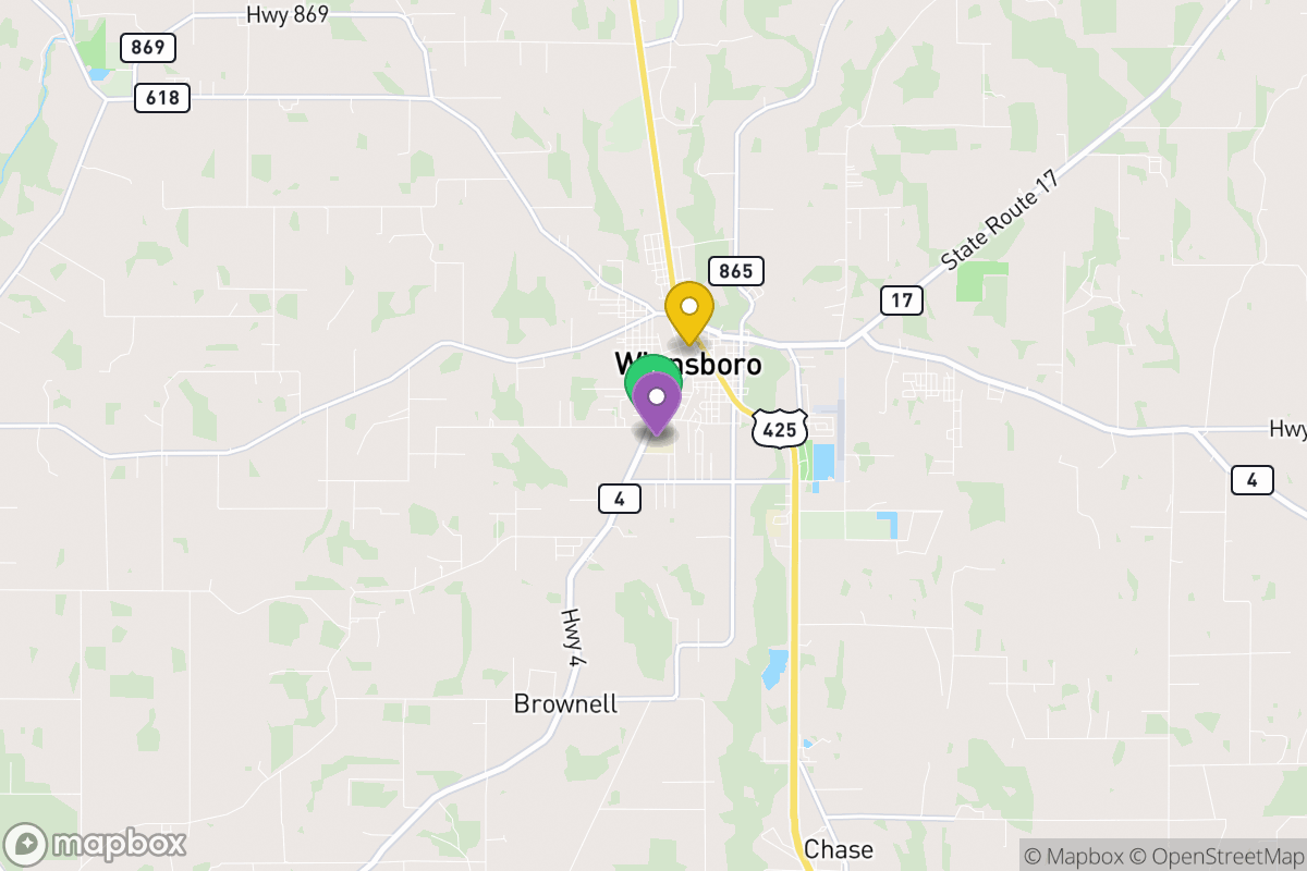 Map of Franklin Parish Public Schools