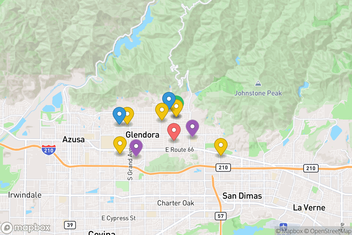 Map of Glendora Unified School District