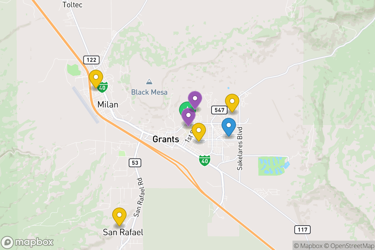 Map of Grants Cibola County Schools
