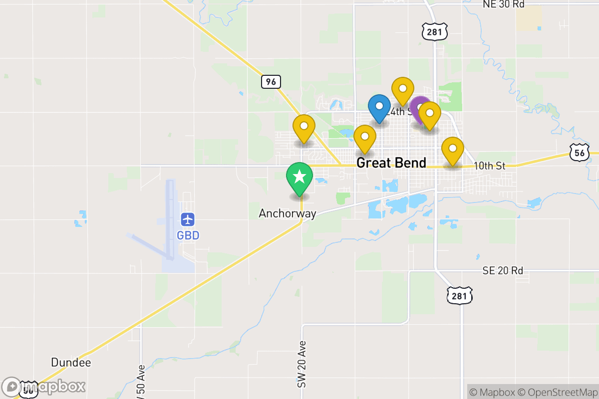 Map of Great Bend Unified School District