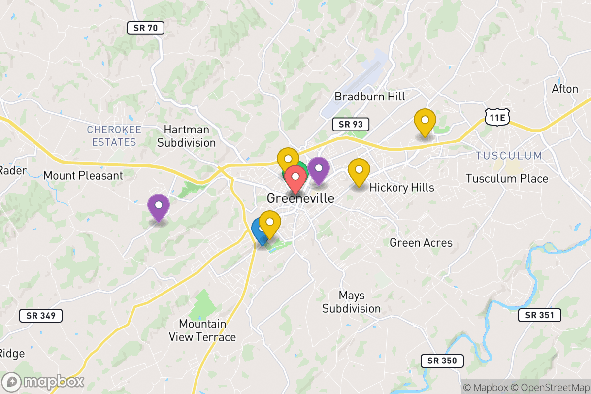 Map of Greeneville