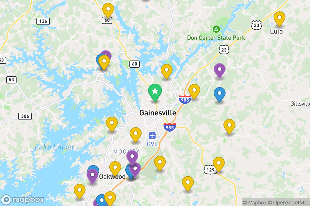Map of Hall County Schools