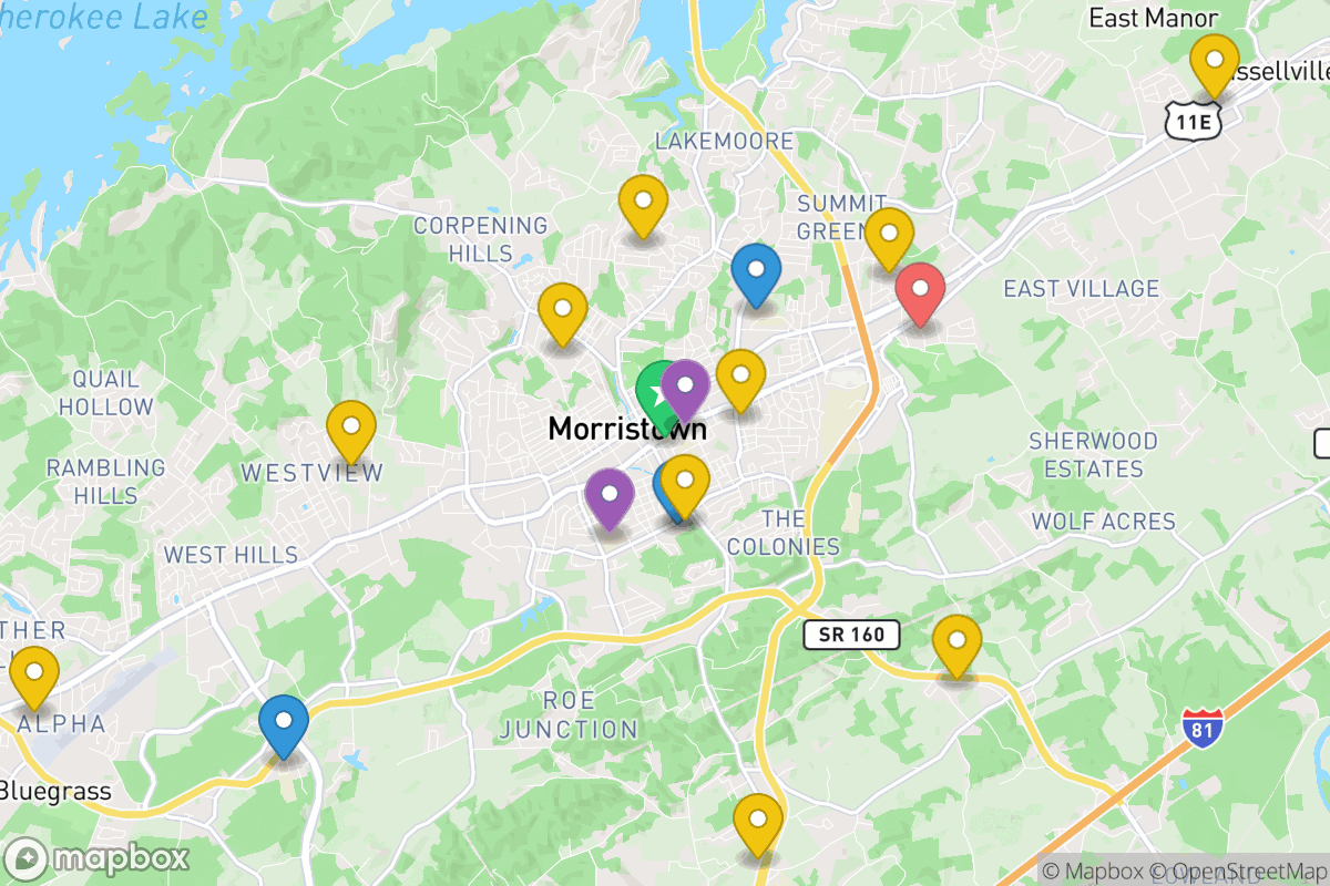 Map of Hamblen County