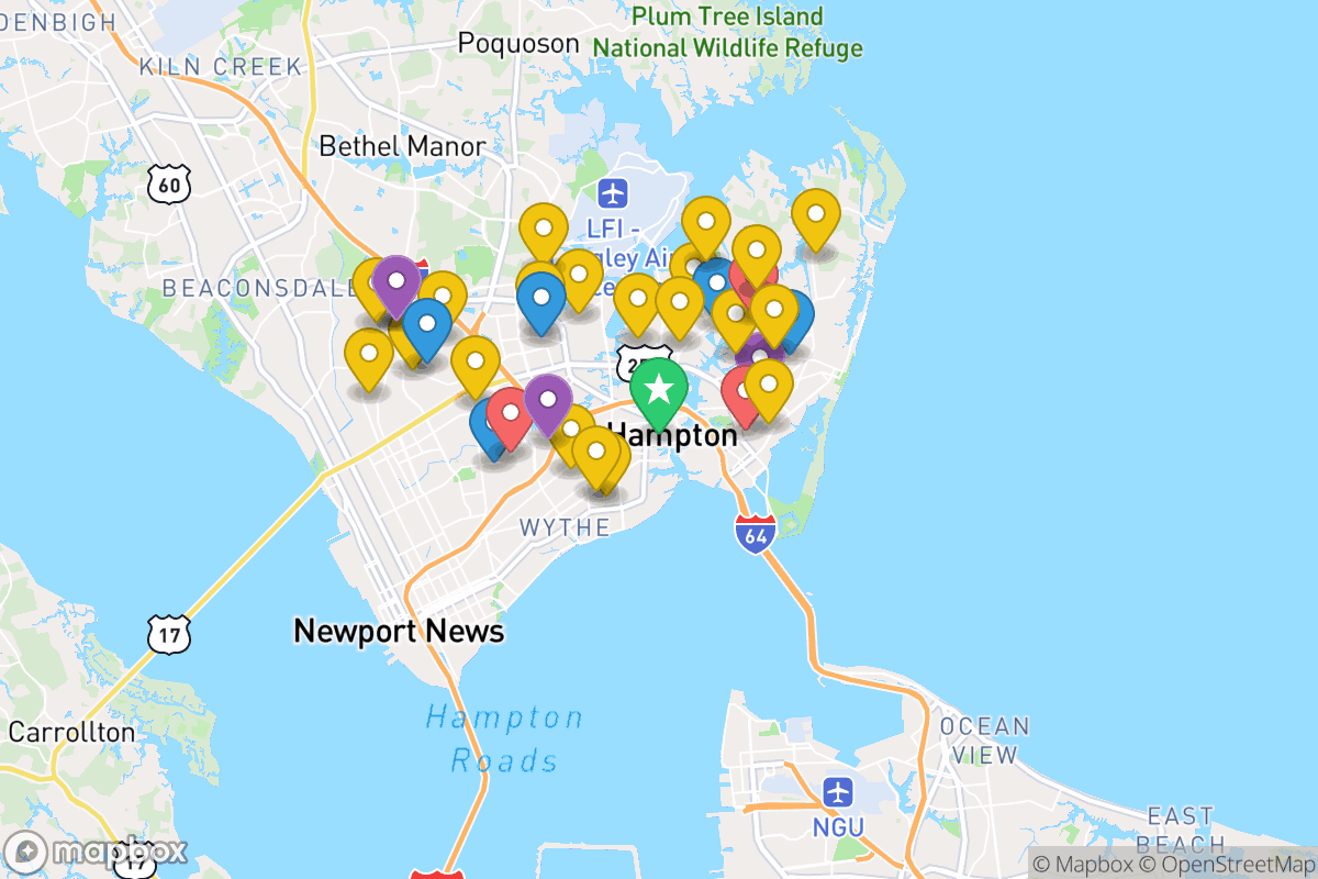 Map of Hampton City Public Schools