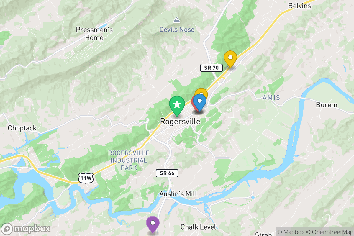 Map of Hawkins County