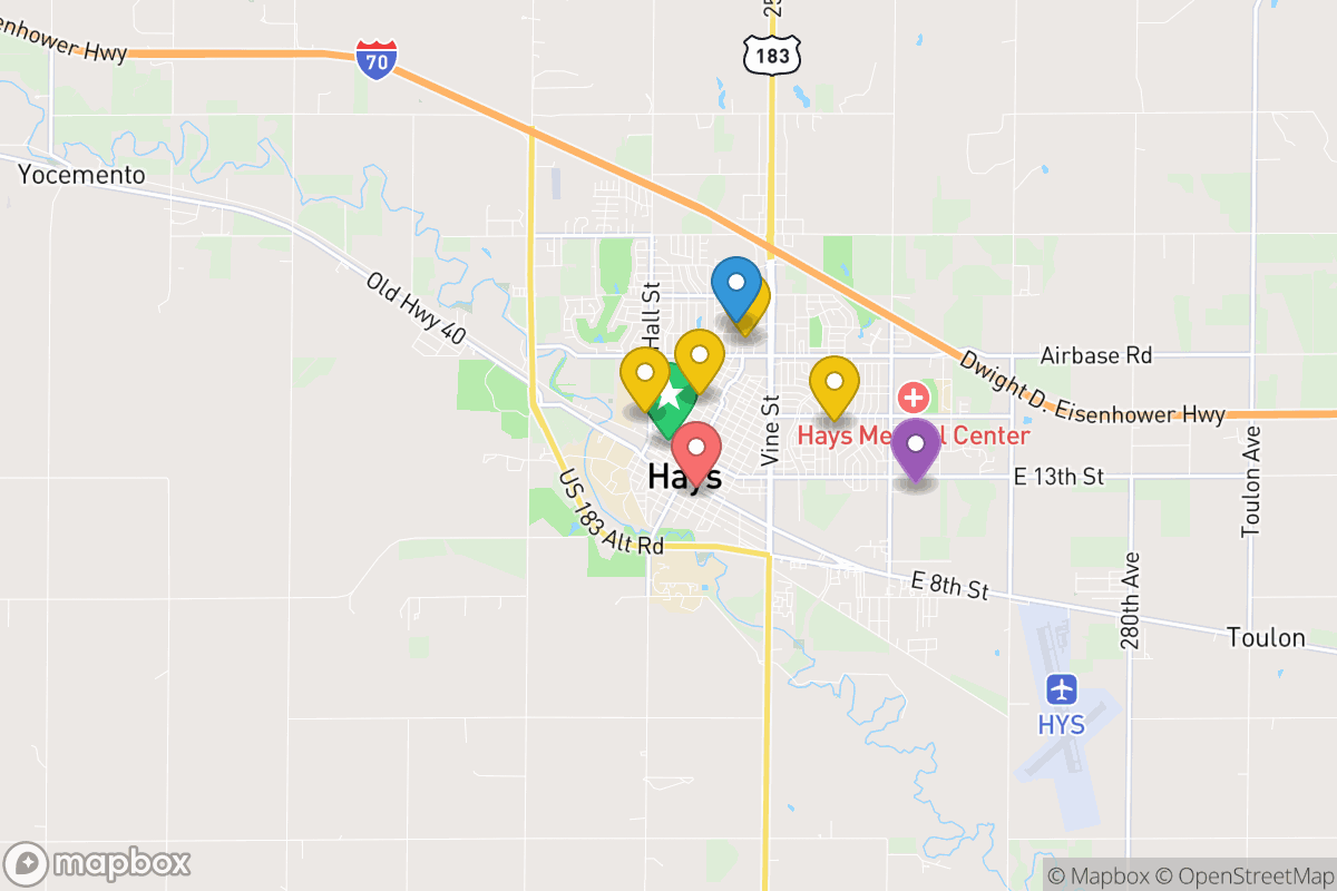 Map of Hays Unified School District