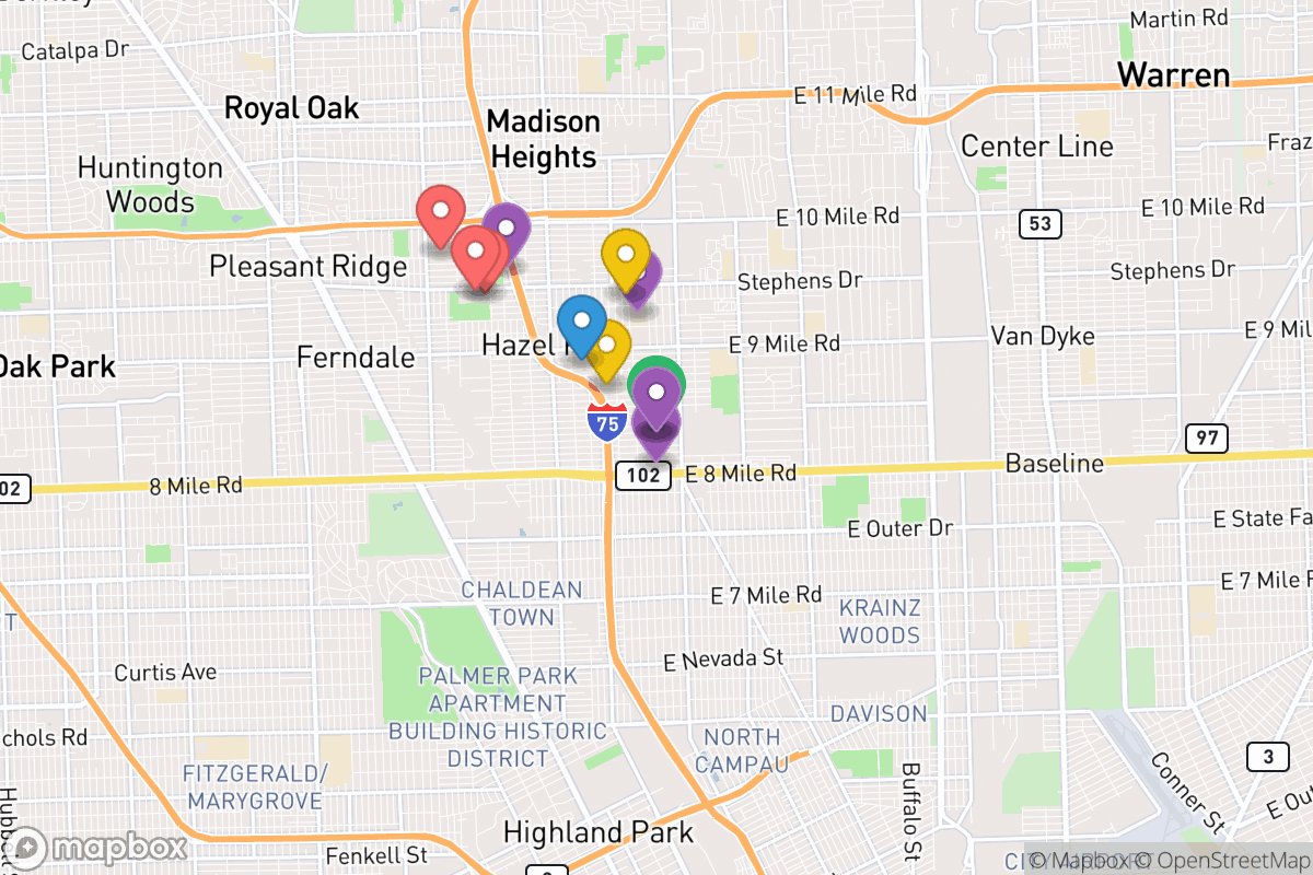 Map of Hazel Park School District of the City of