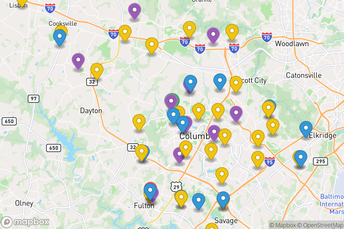 Map of Howard County Public Schools