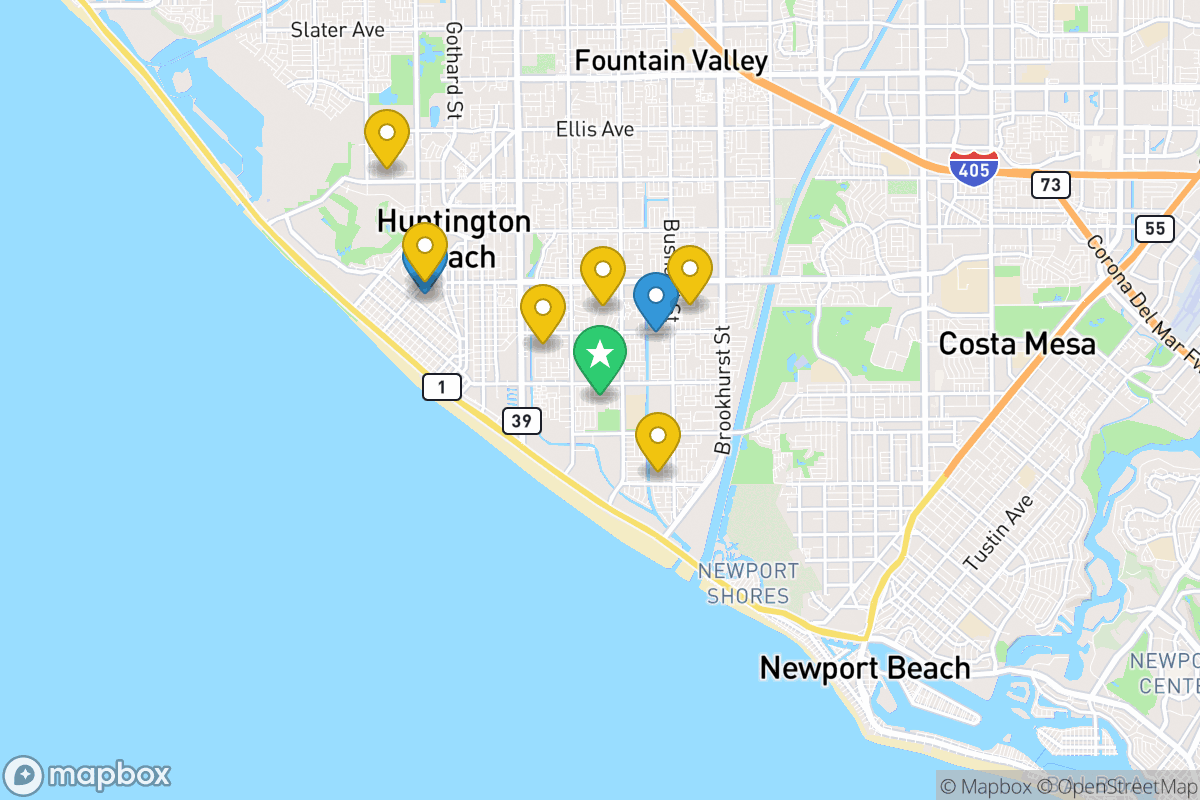 Map of Huntington Beach City Elementary School District