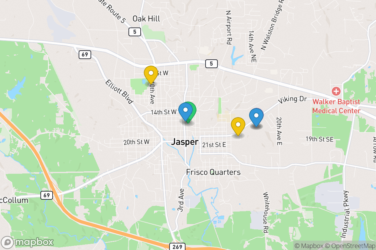 Map of Jasper City Schools