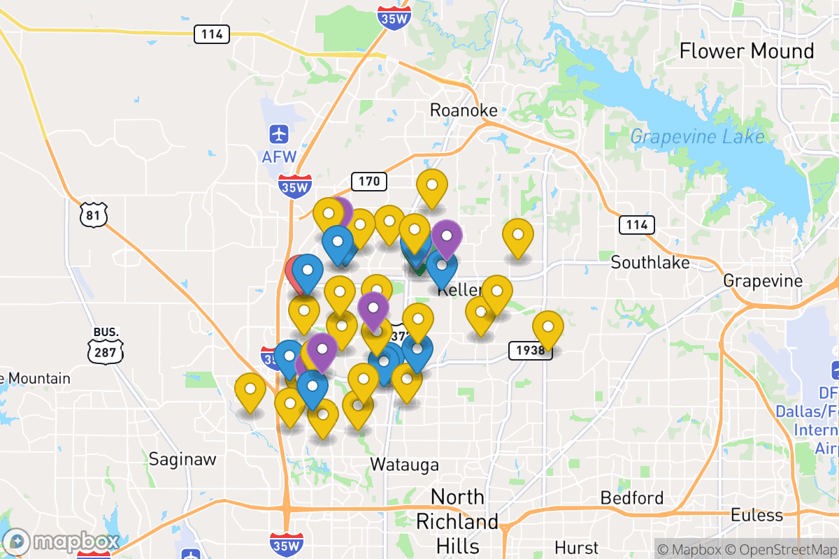 Map of Keller Independent School District