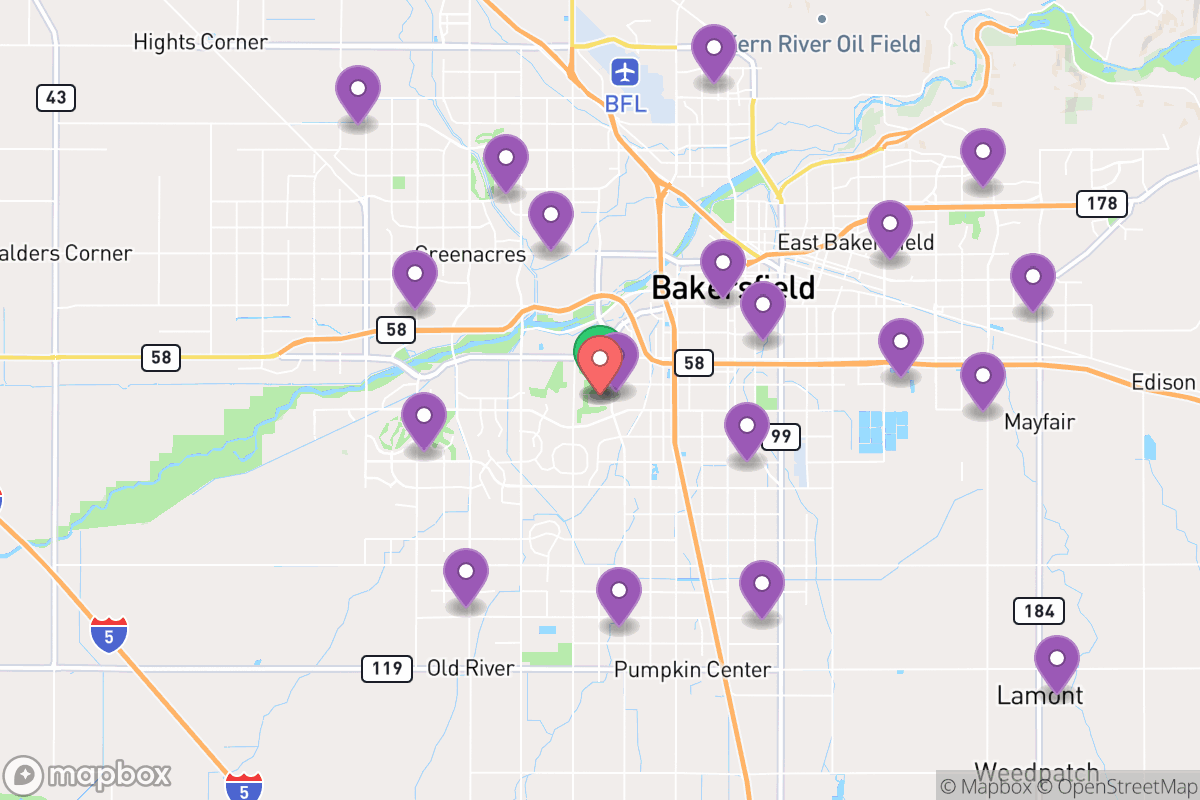 Map of Kern High School District