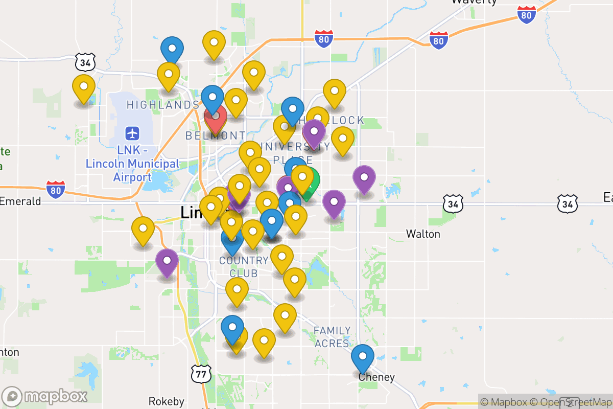Map of Lincoln Public Schools