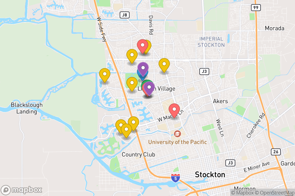 Map of Lincoln Unified School District