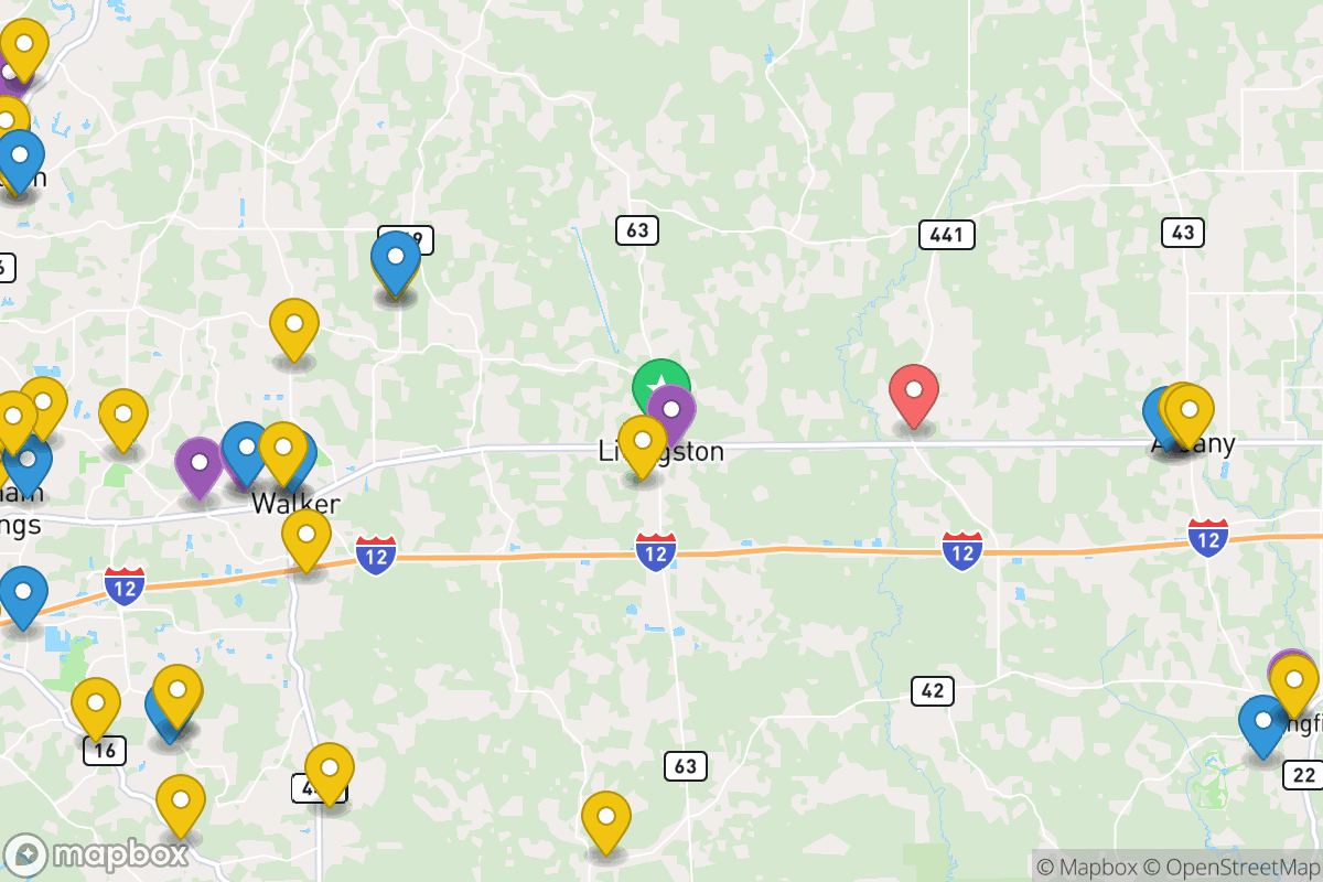 Map of Livingston Parish Public Schools