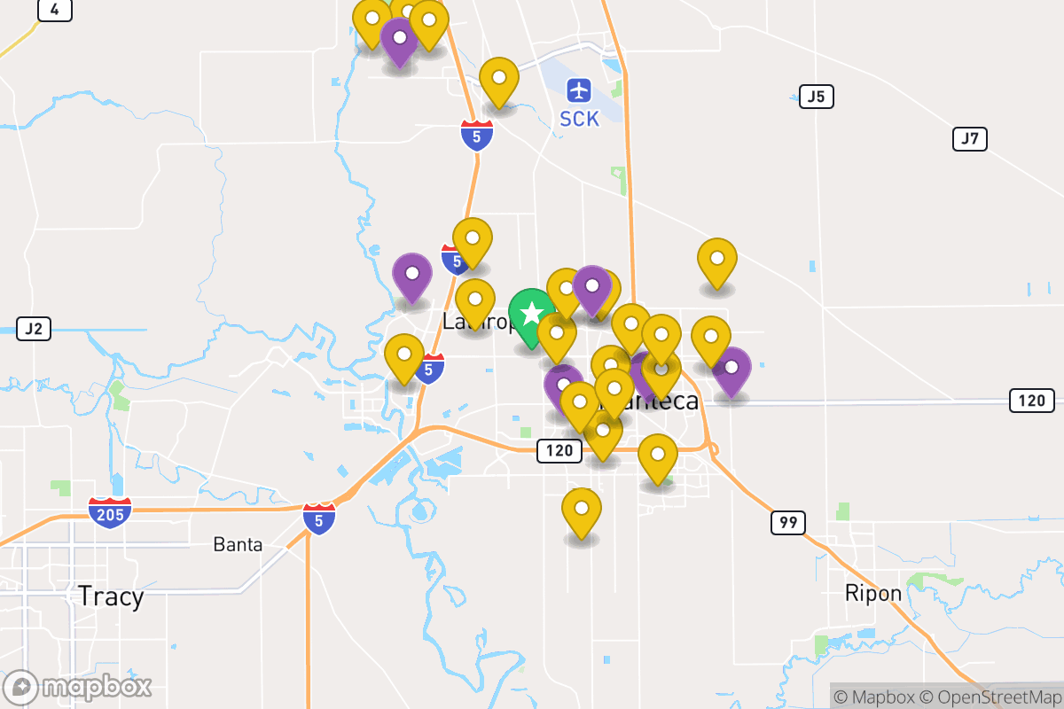 Map of Manteca Unified School District