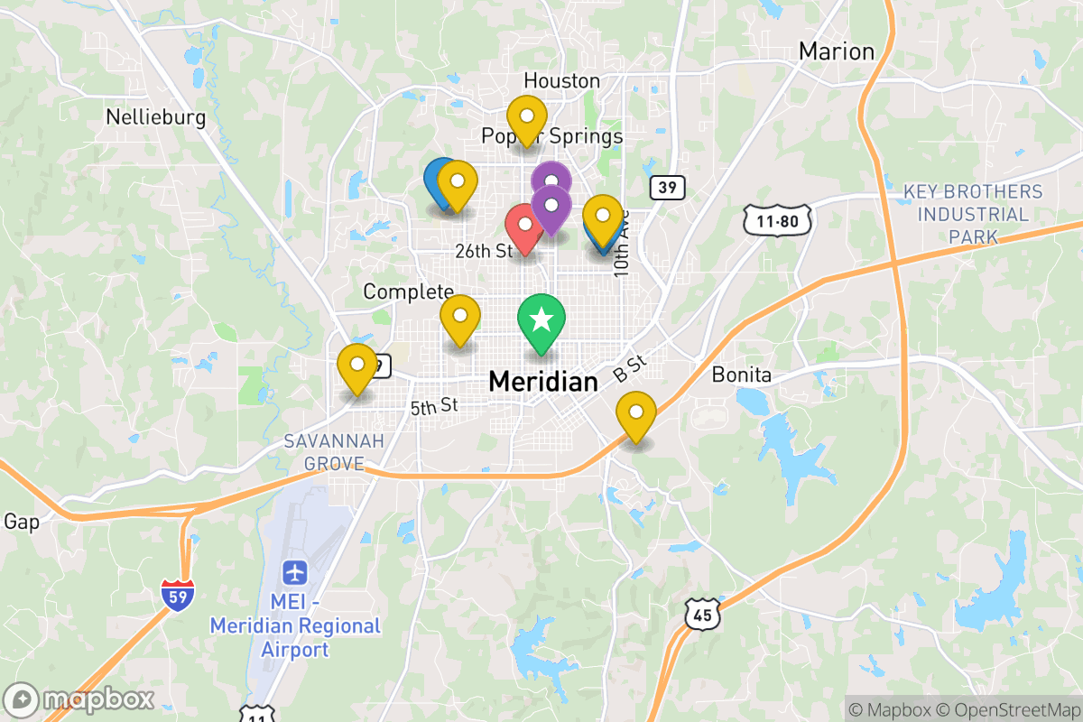 Map of Meridian Public Schools