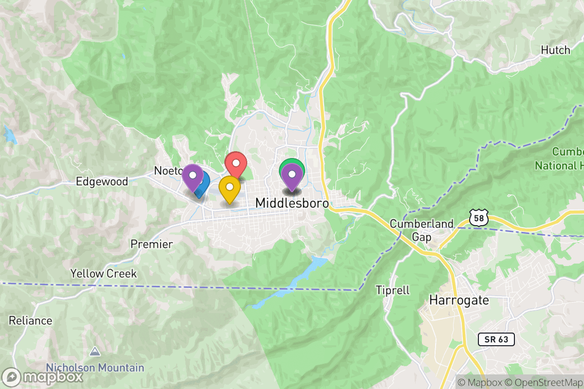 Map of Middlesboro Independent Schools