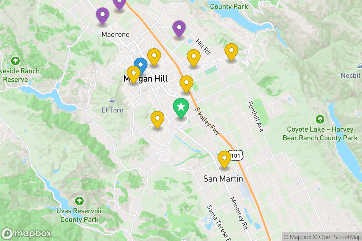 Map of Morgan Hill Unified School District